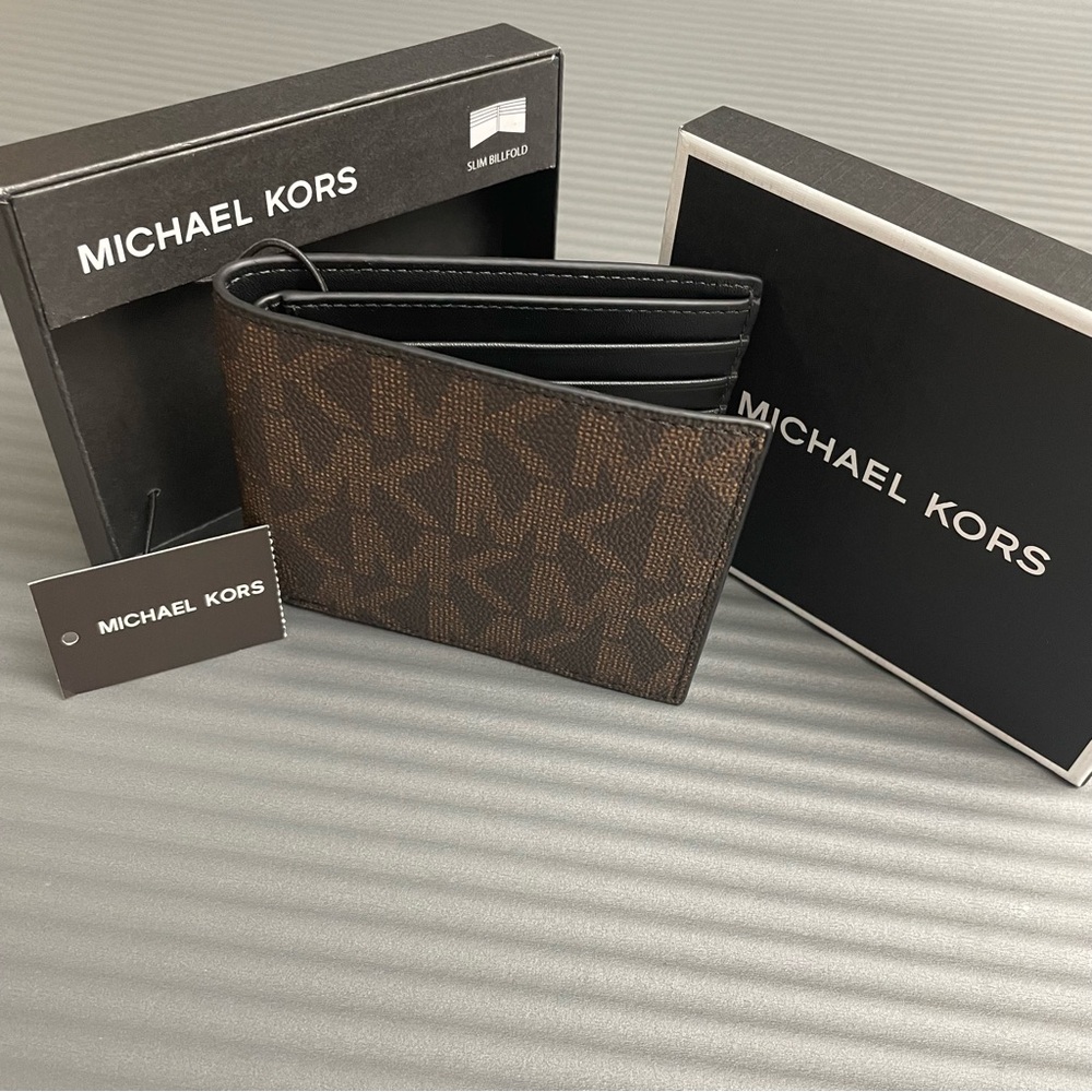 Michael Kors Jet Set Men’s Slim Billfold Wallet New 6 Card Slots Luxury Gift NIB
